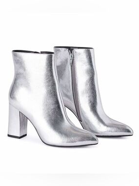STEVE MADDEN NYC Metallic Zip Ankle Boots